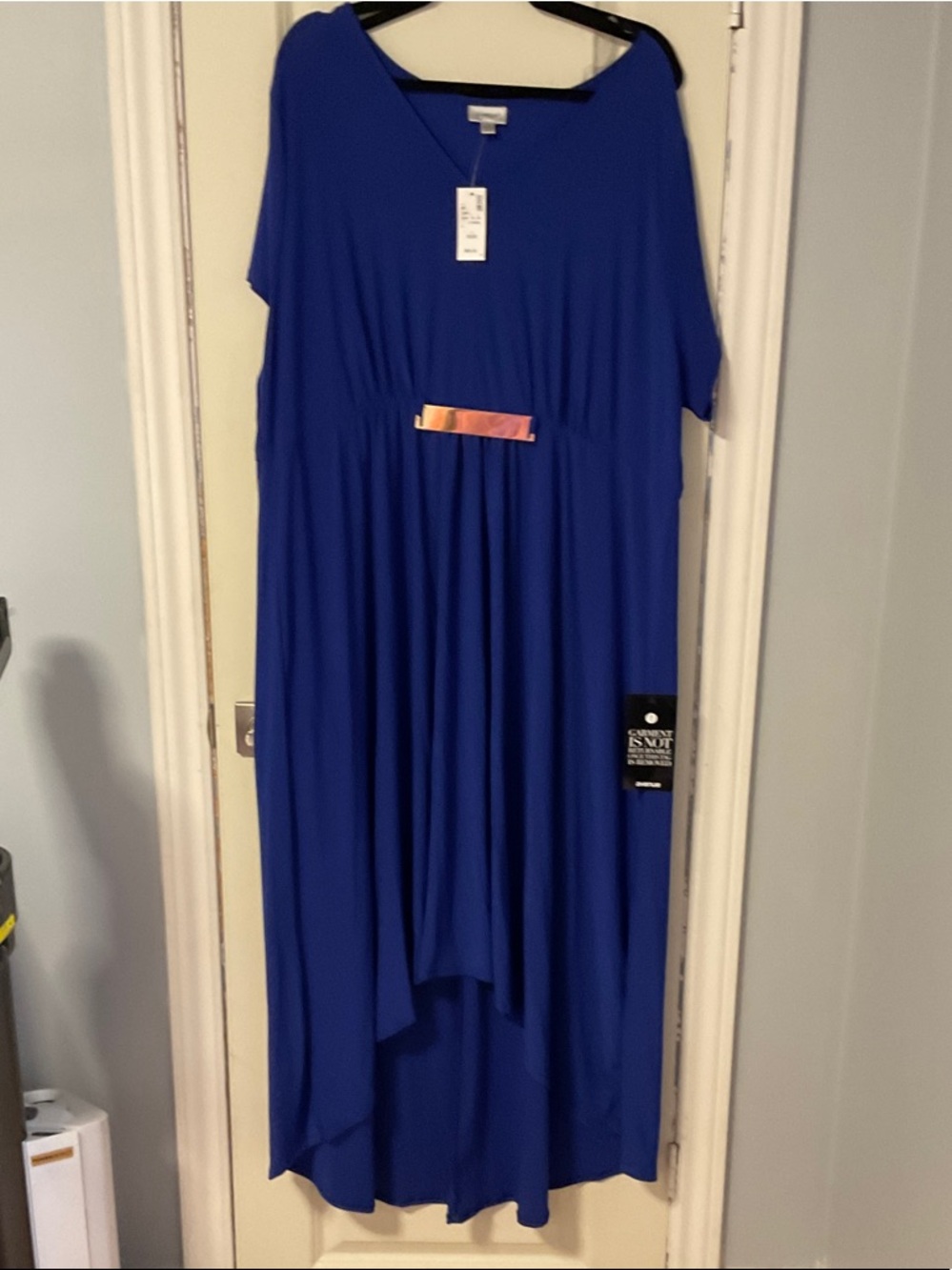 Avenue Royal Blue High-Low V-Neck Maxi Dress NWT